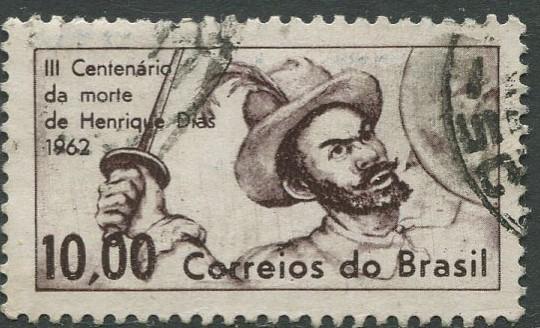 Brazil - Scott 939 - Hendrique Dias - 1962 - Used- Single 10cr Stamp