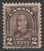 Canada 1930 King George V, 2 cents, Green, Scott #164, used