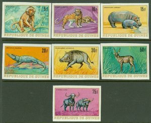 EDW1949SELL : GUINEA 1968 Scott #512-18 Animals. Imperf set. Very Fine, Mint NH.