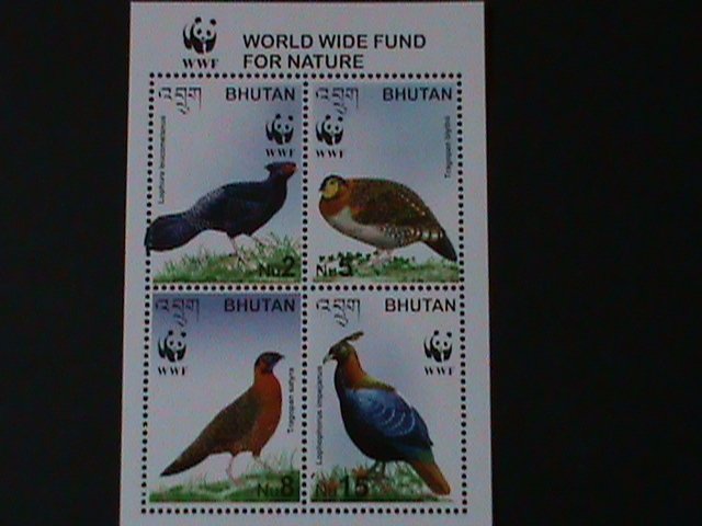 BHUTAN-2003-SC# 1398- WWF WORLD WIDLIFE FUND-LOVELY RARE BIRDS-MNH S/S-VF