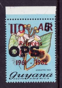 D3-Guyana-Sc#O19-unused NH-Flowers-Princess of Wales ovpt-19