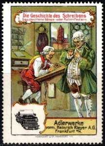 Vintage Germany Poster Stamp Adler Typewriter Heinrich Kleyer AG Frankfurt