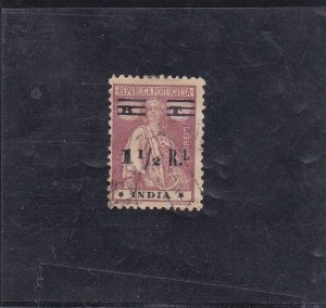 PORTUGUESE INDIA CERES SURCHARGED 1 1/2 r / 8T. TYPE III-IV  perf. 12x 11,5