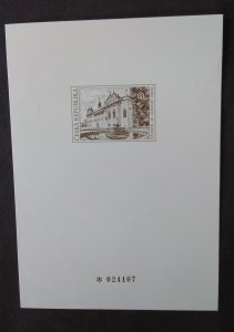 Proof sheet for stamp, soon to be 12k 3177, Litomysl Castle