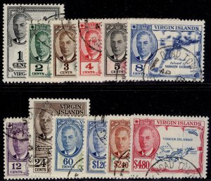 BRITISH VIRGIN ISLANDS GVI SG136-147, 1952 complete set, FINE USED. Cat £80. CDS