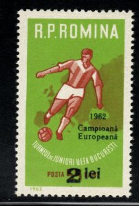 Romania Scott 1510 MNH** Surcharged Soccer Championship stamp CV$3.75