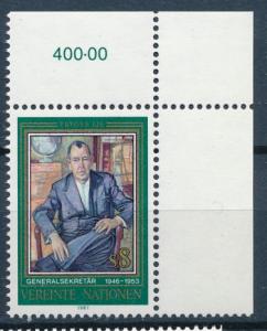 UN Austria 1987 Scott 67 MNH - 8s, Trygve Halvdan Lie