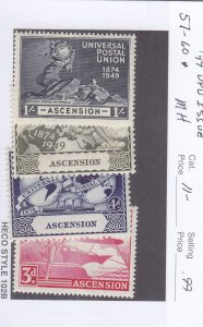 1949, Ascension: UPU Issue, Sc #57-60, MH (S17972)