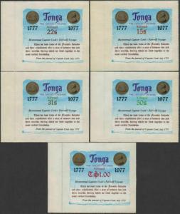 Tonga 1977 SG623-627 Captain Cook's Last Voyage Airmail set MNH