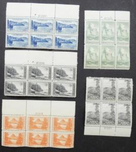 EDW1949SELL : USA 1934 Scott #740-49 Plate Blocks. Very Fine, Mint NH. Cat $120.