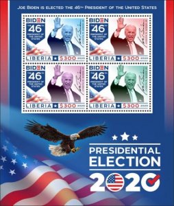 Liberia - 2020 Presidential Election Joe Biden - 4 Stamp Sheet - LIB200529a