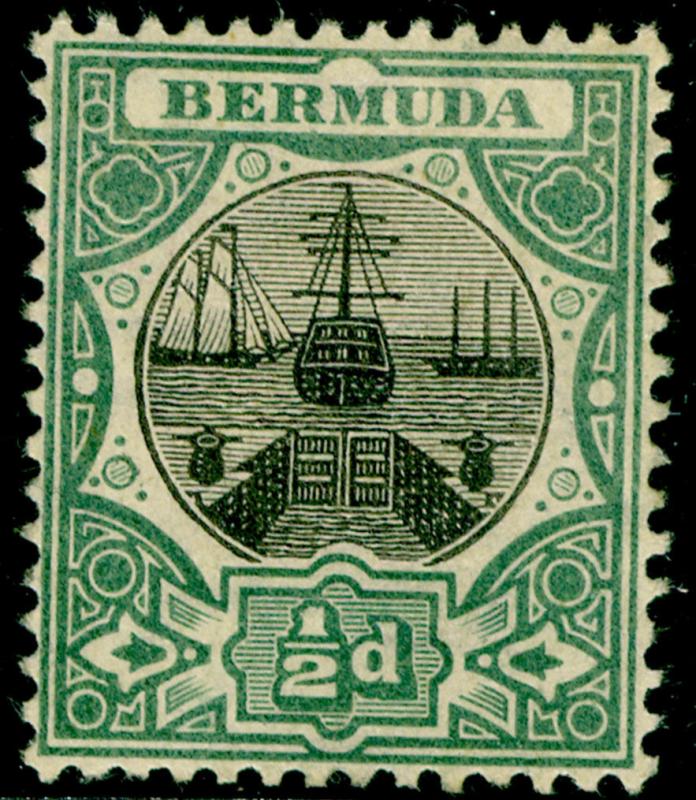 BERMUDA SG35, ½d black & green, M MINT. Cat £20.