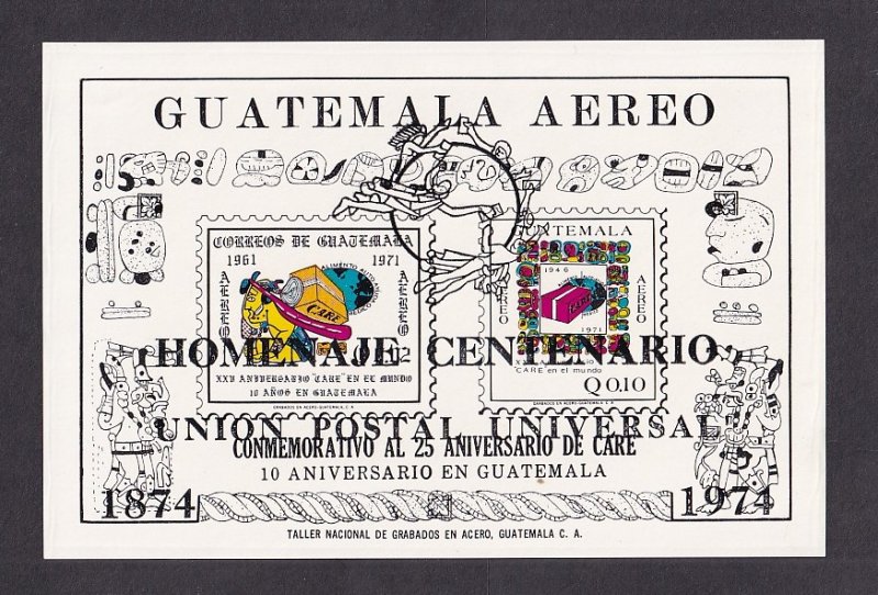 Guatemala   #C523   MNH   1974   UPU sheet  black overprint