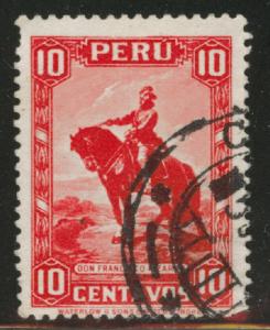 Peru  Scott 319 Used Pizarro stamp from 1934-35 set
