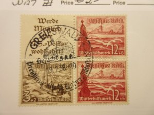 GERMANY Zusammendrucke Michel W127, S244 Block of 4  USED Lot-10 Cat €23