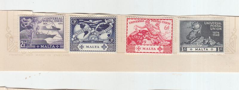 MALTA 1949 UPU SET MOUNTED MINT