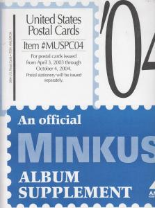 Minkus United States Postal Cards 2004 Supplement Brand New