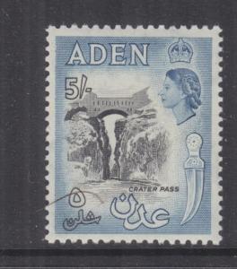 ADEN, 1956 QE, Script CA, 5s. Black & Deep Dull Blue, lhm.