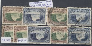 Southern Rhodesia 1932/41 Waterfall Collection Of 9 SG29/30/35a/b MH/FU JK5830