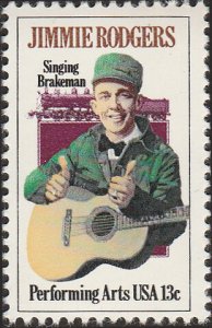 # 1755 MINT NEVER HINGED ( MNH ) JIMMIE RODGERS AND LOCOMOTIVE