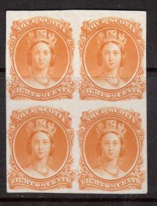 Nova Scotia #11TCvii XF Proof Block In Orange On India Paper