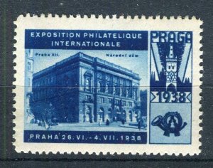 CZECH; 1938 early Praga Philatelic Expo fine Mint local issue