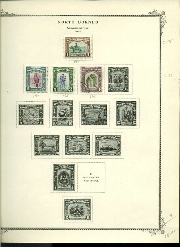 Collection, North Borneo, 1901/1963 Catalog $58, Mint & Used