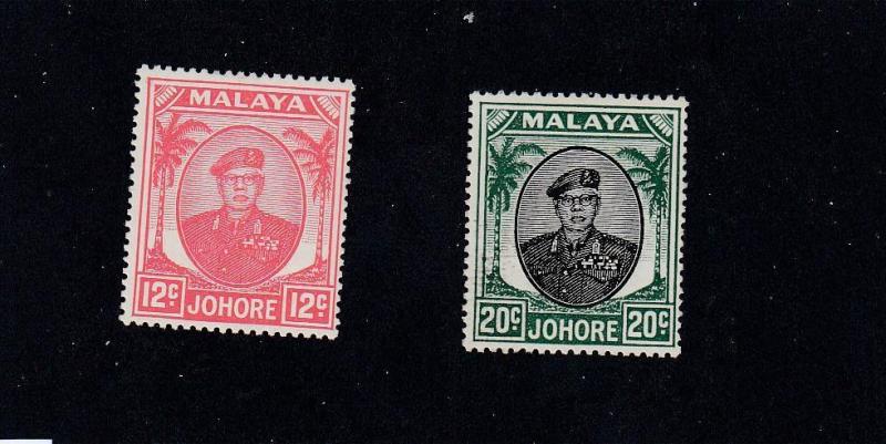 MALAYA JOHORE # 139 AND 141 VF-MLH CAT VALUE $15