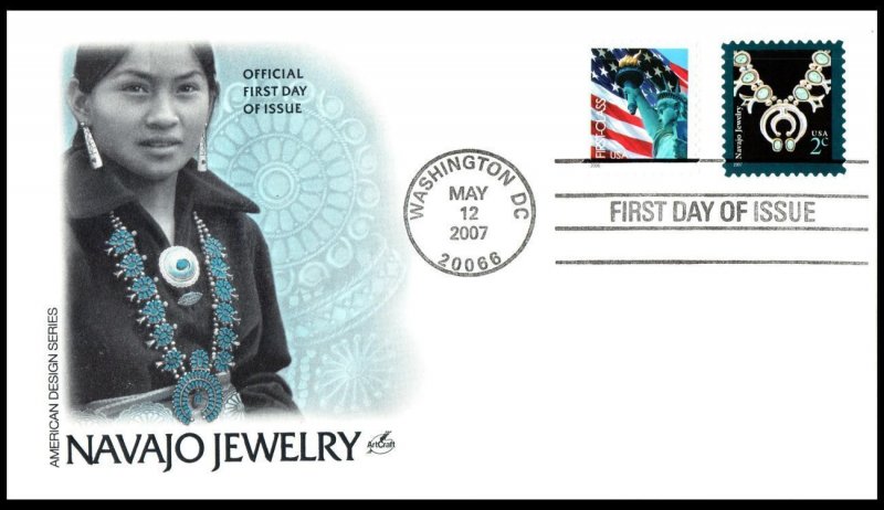 2007 Navajo Jewelry definitive Sc 3753 2c stamp  FDC with ArtCraft cachet