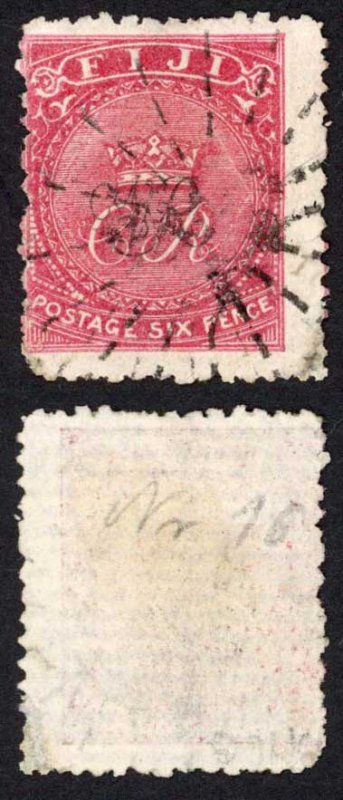 Fiji SG12 6d Rose perf 12.5 Cat 325 pounds