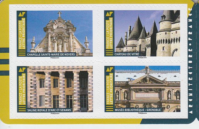 2019 France Architecture 12 SA Bklt (Scott NA) MNH