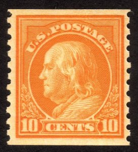 1922, US 10c, Franklin, MNH, Vertical crease, Sc 497