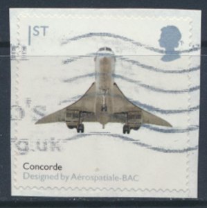 Great Britain SG 2914    SC# 2643 Self Adhesive on piece  Concorde Aircraft 2...