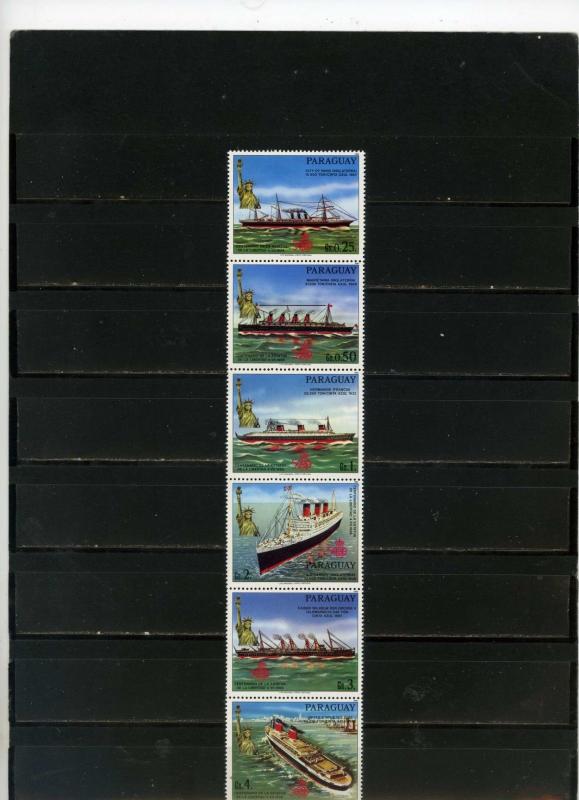 PARAGUAY 1986 Sc#2178 PASSENGER SHIPS SET OF 6 STAMPS MNH 