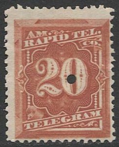 US 1881 Telegraph stamps, Sc 1T6  MNH F-VF, punched remainder