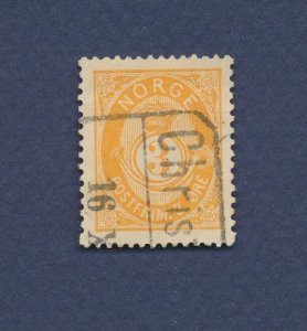 NORWAY - Scott 38 - used - perf 14 1/2 x 13 1/2 - Yellow