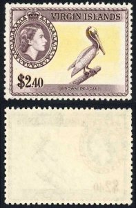 Virgin Islands 1956-62 SG.160 2.40 dollars Brown Pelican UM cat 50 pounds