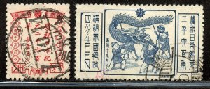 Manchukuo # 136-7, Used.
