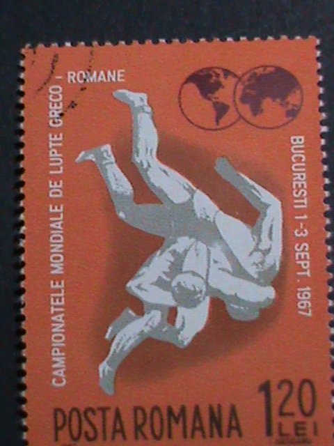 ​ROMANIA STAMP- 1967 WORLD WRESTLING CHAMPIONSHIPS-CTO STAMPS SET VERY FINE