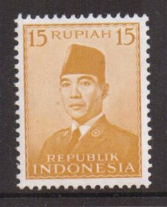 Indonesia   #396  MNH  1951   President Sukarno   15r
