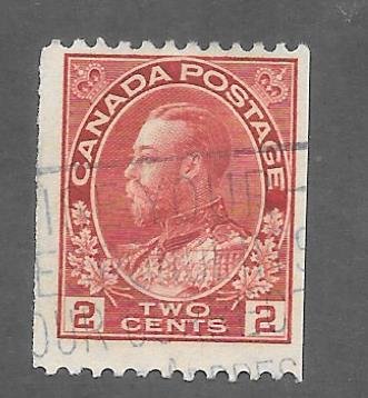 Canada Scott #132 Used 2c King George V Horizontal Coil  2018 CV $10.00