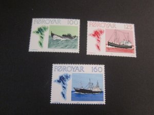 Faroe Islands 1977 Sc 24-26 MNH