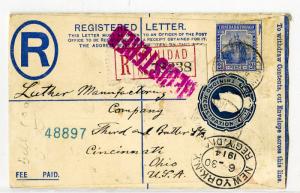 Trinidad Tobago 1914 Cover 2 ½P Registered Stamps # 107 VF