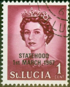 St Lucia 1967 1c Statehood Opt in Black V.F.U (5)