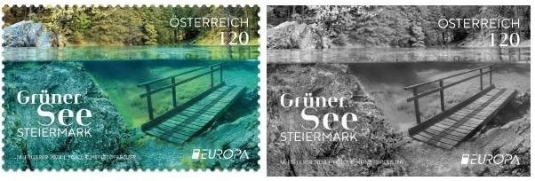 Austria 2024 Europa CEPT Underwater fauna stamp and blackprint proof set MNH