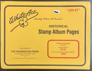 White Ace Historical Stamp Album Pages UN Singles Supplement UN-47 1999 NEW