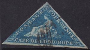 CAPE OF GOOD HOPE 1853 TRIANGLE 4D ON LIGHT BLUED PAPER