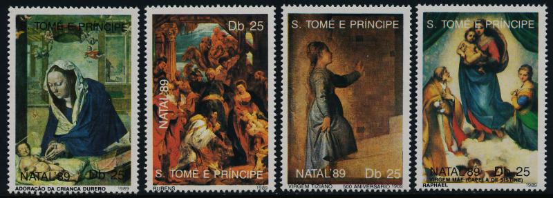 St Thomas & Principe 907-11 MNH Christmas, Art, Adoration of the King, Madonna