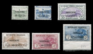 French Colonies, Indochina #B8-13 Cat$272, 1919 Semi-Postals, set of six, hinged