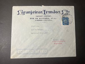 1946 Portugal Airmail Cover Lisbon to Buenos Aires Argentina Laranjeiras Irmaos